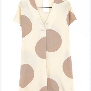 Mango Cream and Brown Polka Dot Mini Dress